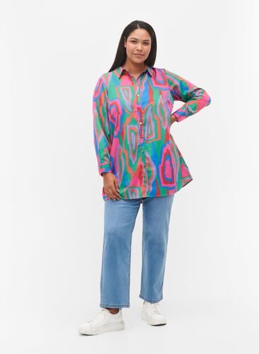 Lang shirt met opdruk, Colorfull Art Print, Model image number 2