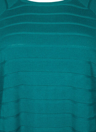 Gebreide blouse met ton-sur-ton strepen, Deep Lake, Packshot image number 2