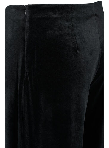 Velours broek met wijdte, Black, Packshot image number 3