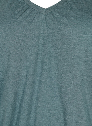 Gemêleerde blouse met v-hals, Sea Pine Mélange, Packshot image number 2