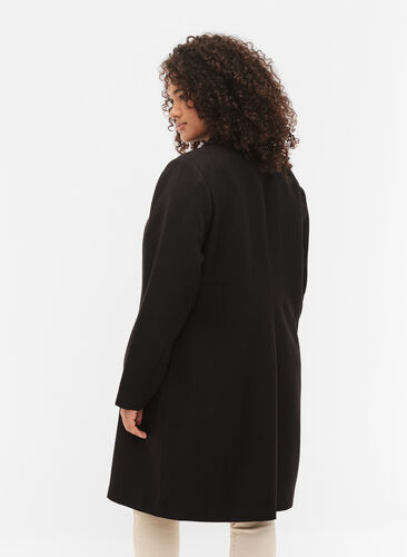 Lange jas met knoopsluiting, Black, Model image number 1