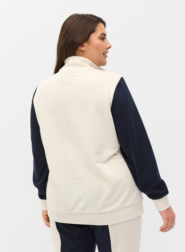 Sweatshirt met colorblock, Night Sky/Off White, Model image number 1