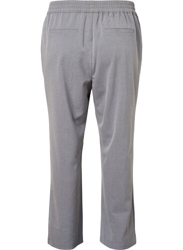 Grijs gemêleerde broek met elastiek in de taille, Medium Grey Melange, Packshot image number 1