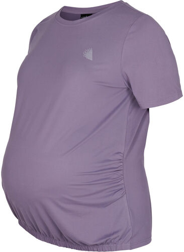 Zwangerschap sport t-shirt, Purple Sage, Packshot image number 0