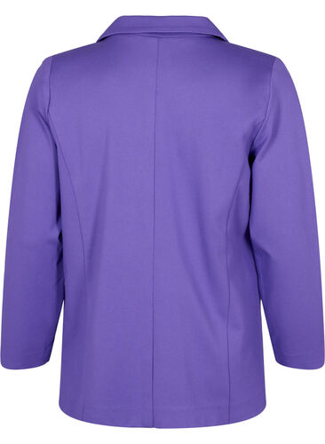 Basic blazer met knoop en sierzakken, Ultra Violet, Packshot image number 1