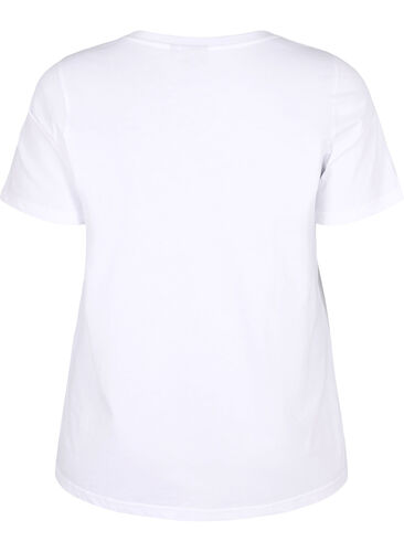 T-shirt in katoen met opdruk, Bright White COLOR, Packshot image number 1