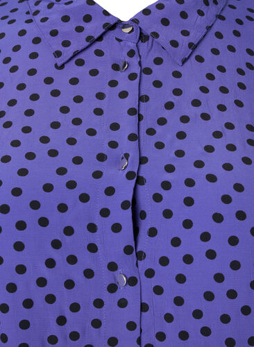 Lang gestippeld overhemd van viscose, R.Blue w. Black Dot, Packshot image number 2