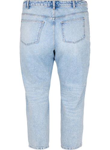 Cropped Vera jeans met studs, Light blue denim, Packshot image number 1