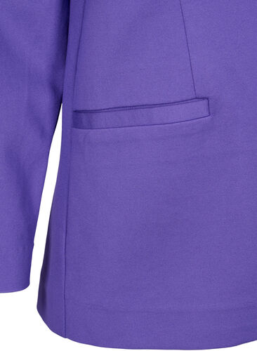 Basic blazer met knoop en sierzakken, Ultra Violet, Packshot image number 3
