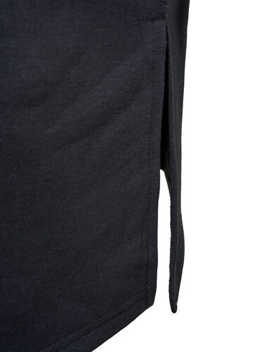 Sweaterjurk met capuchon en split, Black, Packshot image number 2