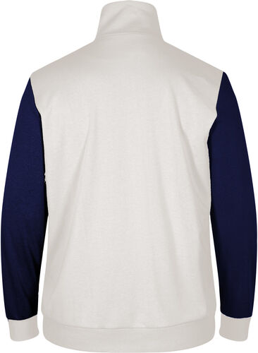 Sweatshirt met colorblock, Night Sky/Off White, Packshot image number 1