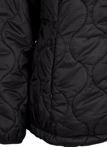 Doorgestikte jas met rits en zakken, Black, Packshot image number 3