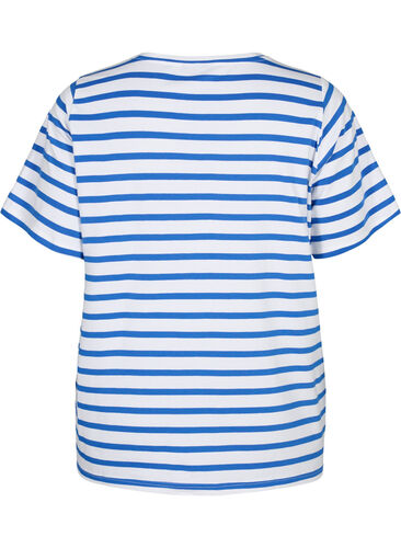 Gestreept katoenen t-shirt, Blue Stripes, Packshot image number 1
