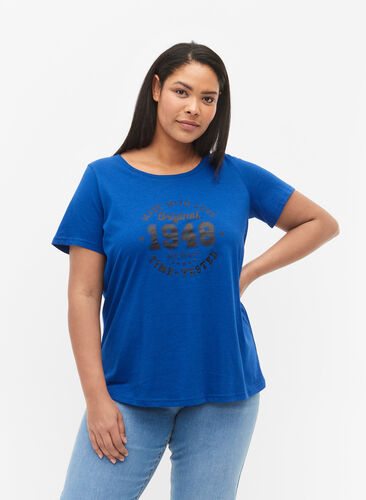 Katoenen t-shirt met opdruk op de voorkant, Surf the web MADE, Model image number 0