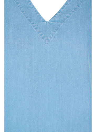 Top met gedrapeerde mouwen, Light blue denim, Packshot image number 2
