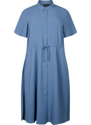 Shirt jurk met korte mouwen, Vintage Indigo, Packshot image number 0