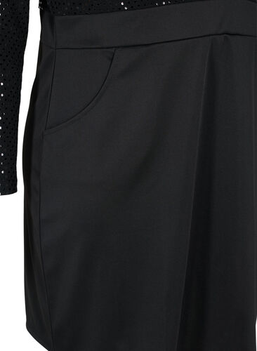 Nauwsluitende jurk met glitterstructuur, Black, Packshot image number 3