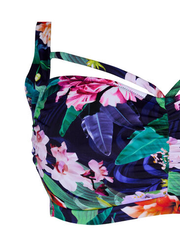 Bikinitop met drapering en string, Flower Print, Packshot image number 2